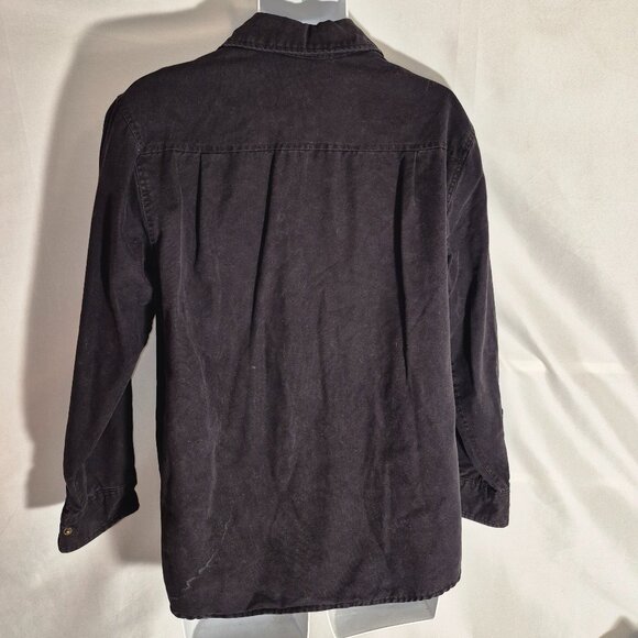 BASIC EDITIONS denim jacket, black, 100% Cotton, metal buttons, lined. size MED. - Picture 10 of 16